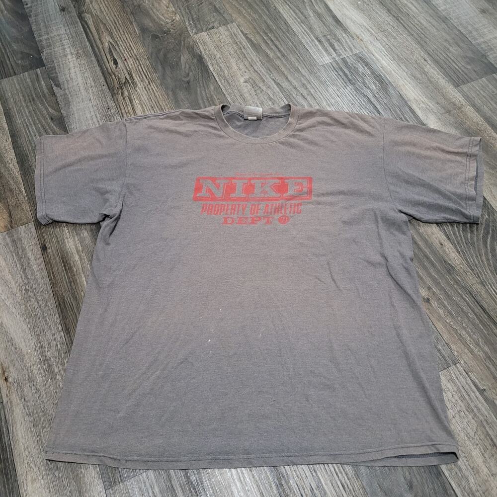 Vintage Y2K Nike Athletic Dept T Shirt Heavily Faded Brown Men XL